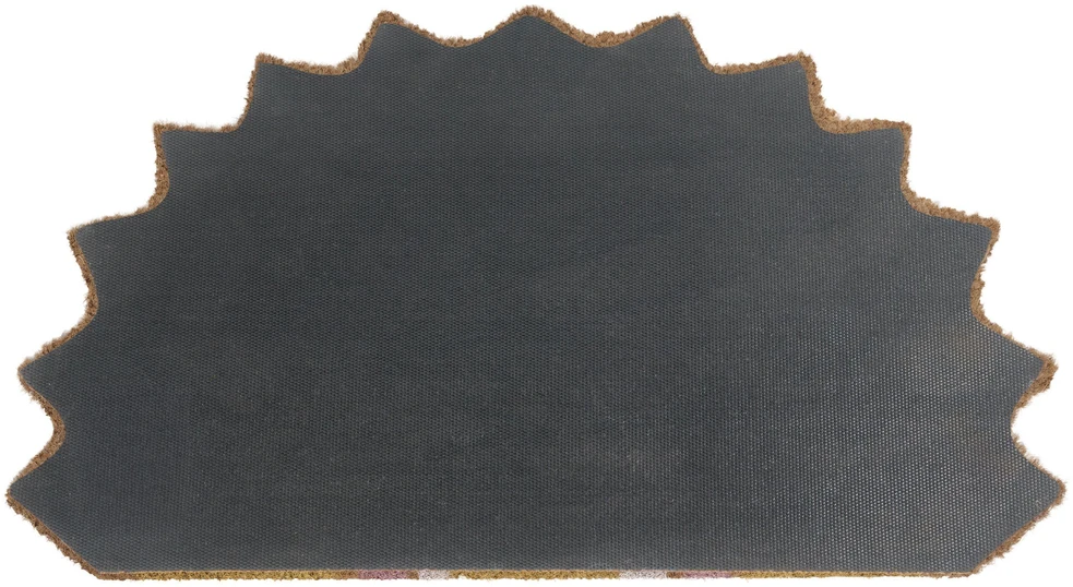 Beliani Durų kilimėlis AROLIK, geltonas, 45 × 75 cm, gėlė, kokosų pluoštas