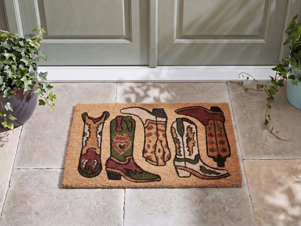 Beliani Durų kilimėlis CARMONA naturalus 40 x 60 cm kokoso pluoštas