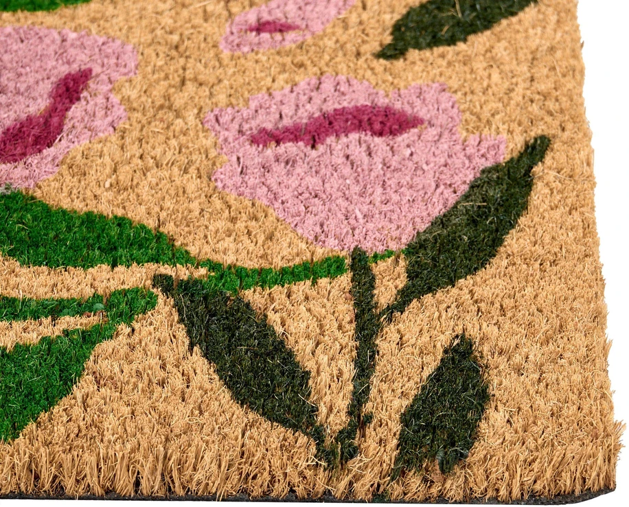 Beliani Durų kilimėlis MANGUAO natūralus 60 x 90 cm gėlės kokoso pluoštas