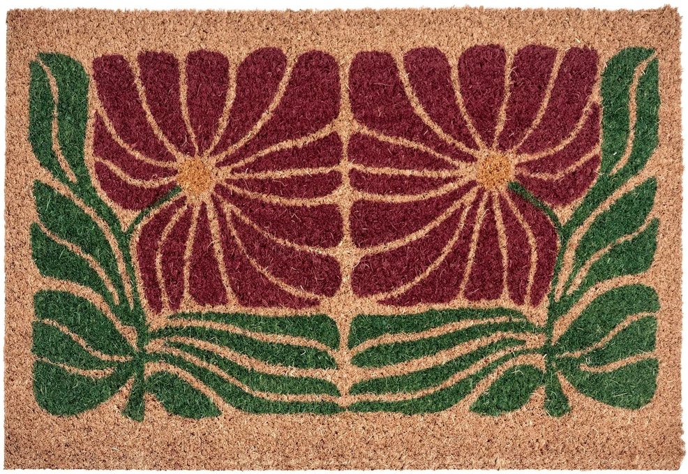 Beliani Durų kilimėlis TANALIAN spalvingas 40 x 60 cm Gėlės Kokoso pluoštas
