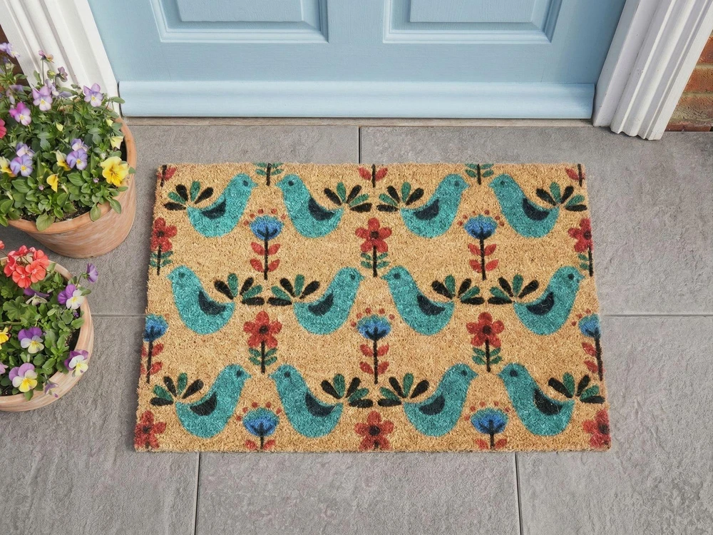 Beliani Durų kilimėlis TANANA spalvingas 50 x 80 cm Paukštis kokoso pluoštas