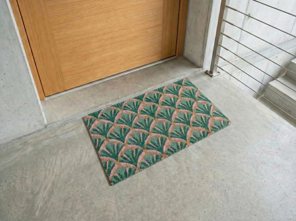 Beliani Durų kilimėlis TATALIK žalias 40 x 60 cm iš kokoso pluošto