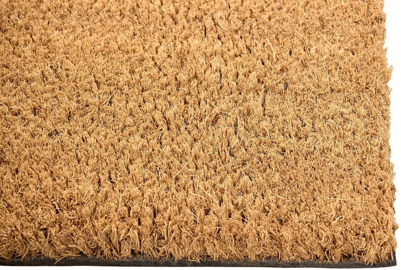 Beliani Durų kilimėlis TIKUB natūralios spalvos 55 x 120 cm su kalėdiniu piešiniu iš kokoso pluošto