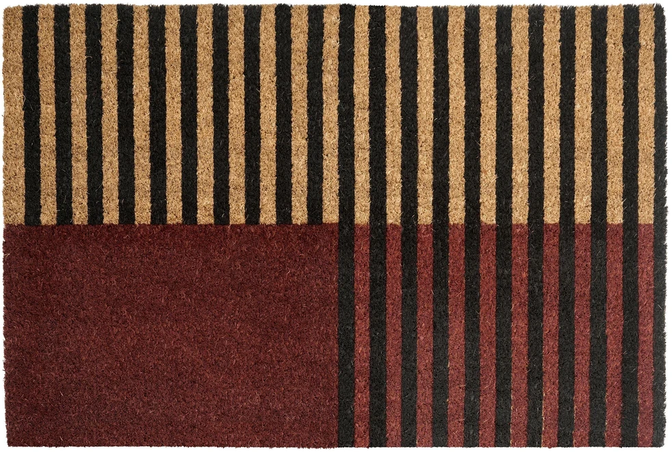 Beliani Durų kilimėlis TUKSUK rudas/smėlio spalvos 40 x 60 cm kokoso pluoštas