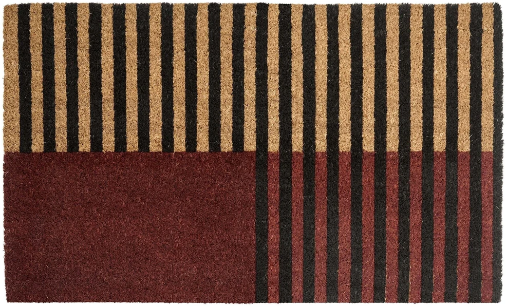 Beliani Durų kilimėlis TUKSUK rudas/smėlio spalvos 45 x 75 cm kokoso pluoštas