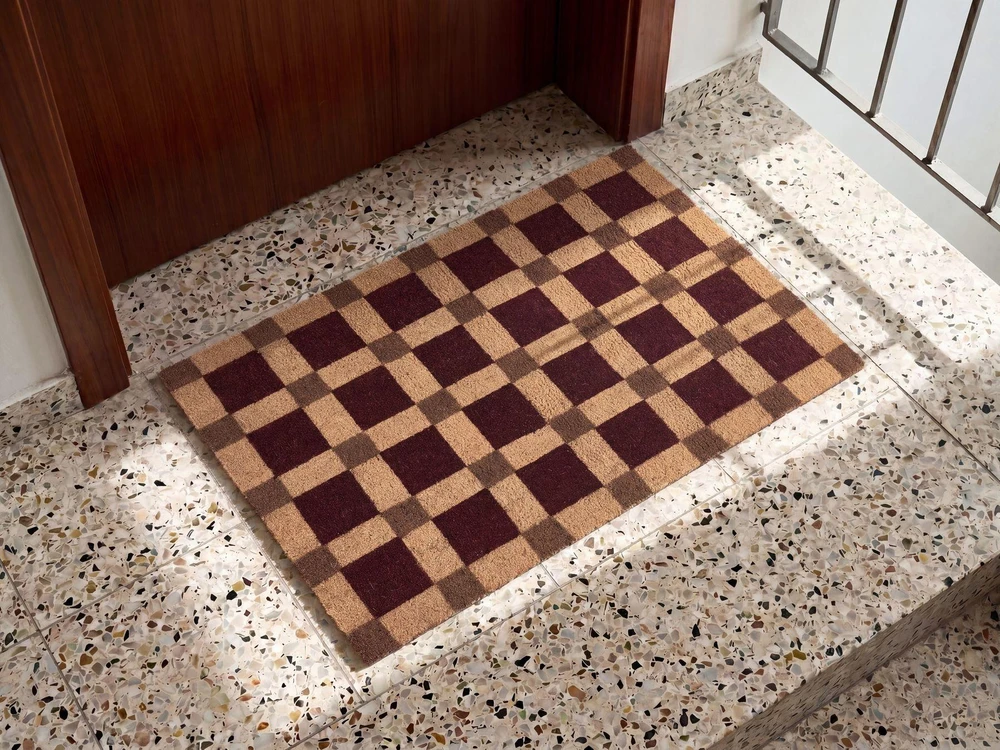 Beliani Durų kilimėlis VILLASIS smėlio/rudos spalvos 60 x 90 cm kokoso pluošto