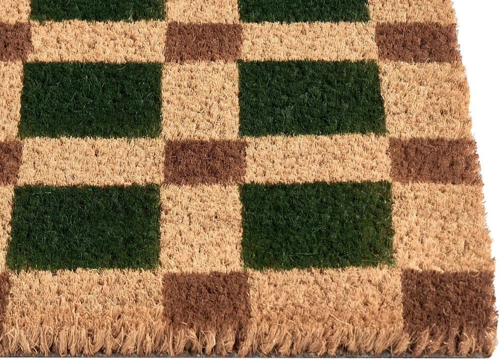Beliani Durų kilimėlis VILLASIS smėlio/žalias 60 x 90 cm kokoso pluoštas