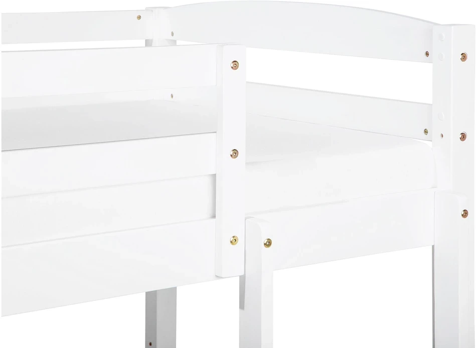 Beliani Dviaukštė lova iš pušies medienos REGAT 90 x 200 cm balta