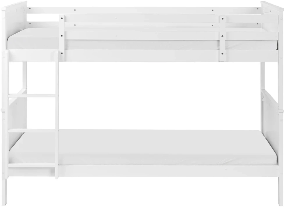 Beliani Dviaukštė lova iš pušies medienos ALBON 90 x 200 cm balta