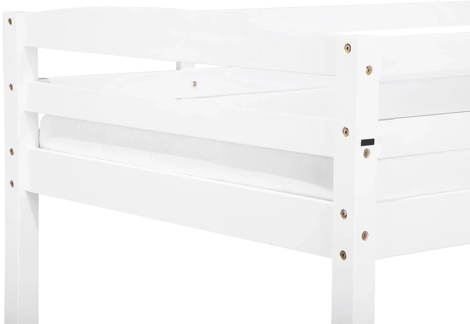 Beliani Dviaukštė lova iš pušies medienos REGAT 90 x 200 cm balta