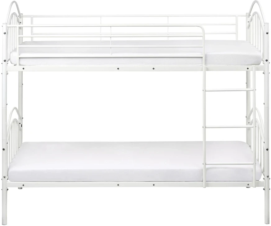 Beliani Dviaukštė lova Metal CHARTRES 90 x 200 cm balta