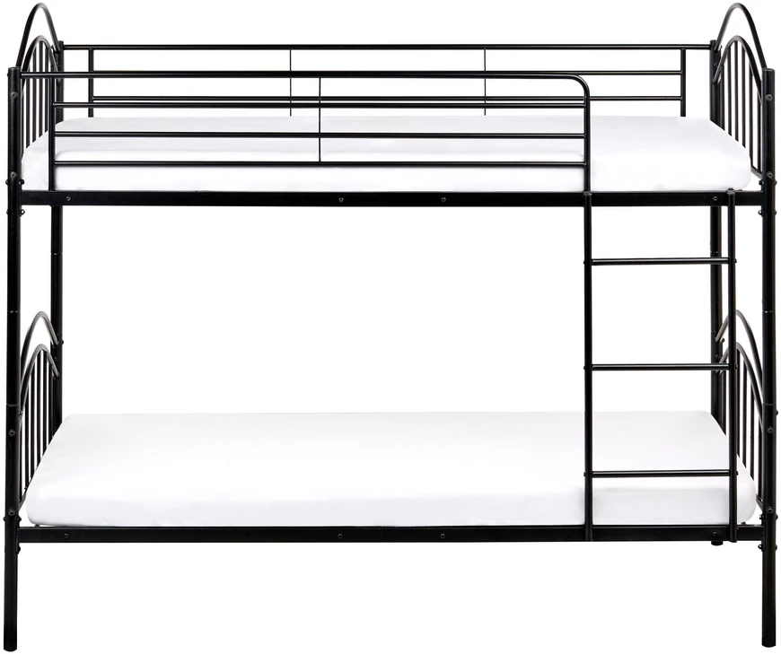 Beliani Dviaukštė metalinė lova CHARTRES 90 x 200 cm juoda