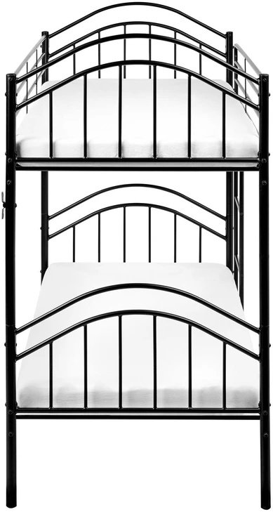 Beliani Dviaukštė metalinė lova CHARTRES 90 x 200 cm juoda