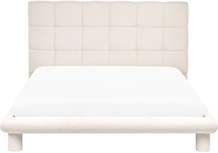 Beliani Dviejų asmenų lova CRESSAT 140 x 200 cm, balta boucle
