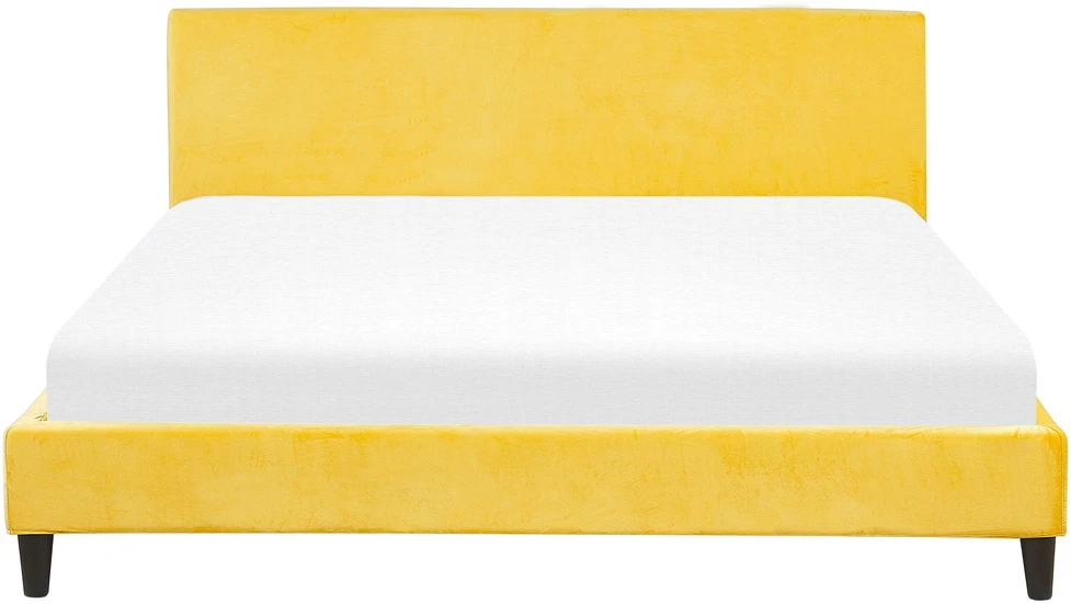 Beliani Dviejų asmenų lova FITOU, geltona, 180 x 200 cm