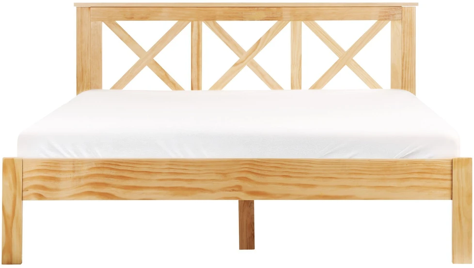 Beliani Dviejų asmenų lova iš pušies medienos TANNAY 160 x 200 cm šviesiai ruda