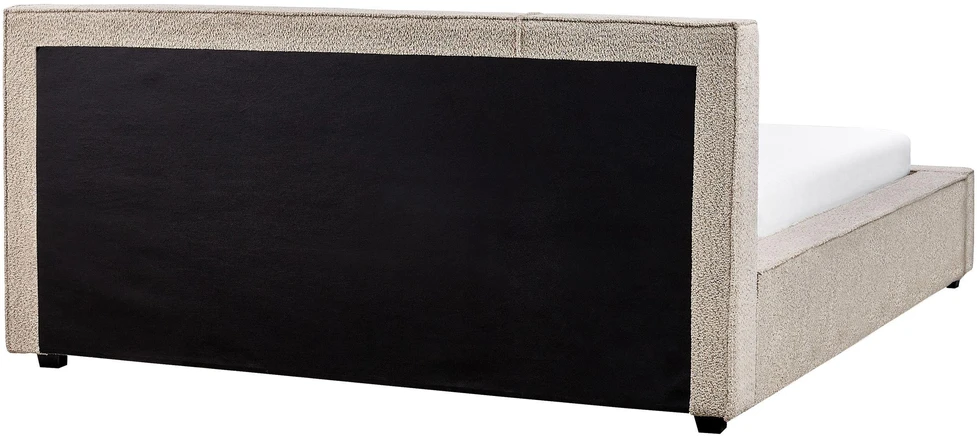 Beliani Dviejų asmenų lova MIRANDE 160 x 200 cm smėlio spalvos boucle