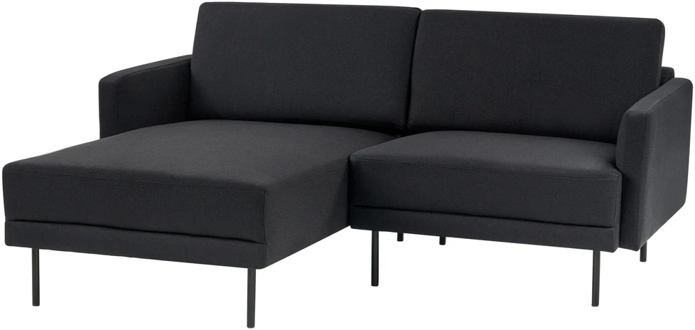 Beliani Dviejų vietų kampinė sofa BREDA, juoda, dešinė