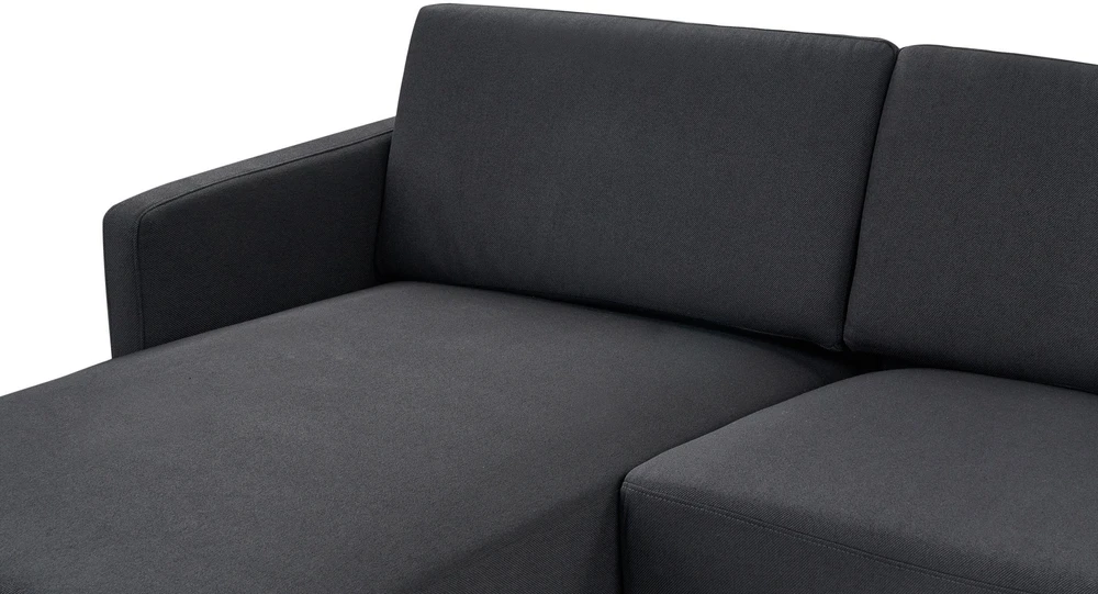 Beliani Dviejų vietų kampinė sofa BREDA, juoda, dešinė