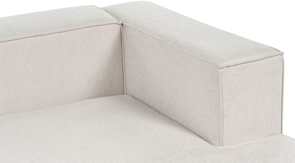 Beliani Dviejų vietų kampinė sofa VERNON šviesiai smėlio spalvos kairinė