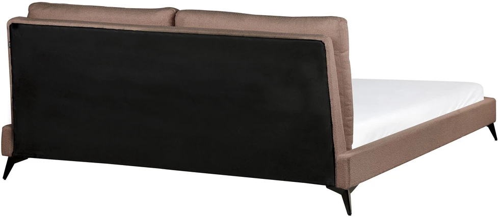 Beliani Dviejų vietų lova Boucle MELLE 180 x 200 cm, ruda