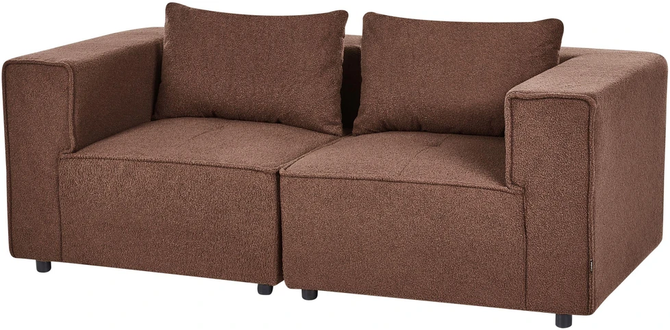 Beliani Dviejų vietų modulinė sofa AXEBO, ruda bouclé