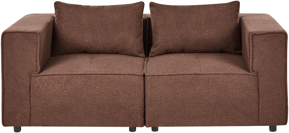 Beliani Dviejų vietų modulinė sofa AXEBO, ruda bouclé