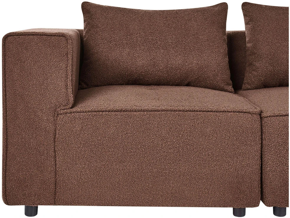 Beliani Dviejų vietų modulinė sofa AXEBO, ruda bouclé