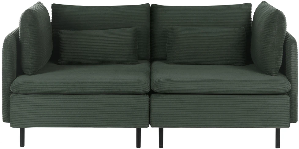 Beliani Dviejų vietų modulinė sofa EGERIS tamsiai žalias velvetas