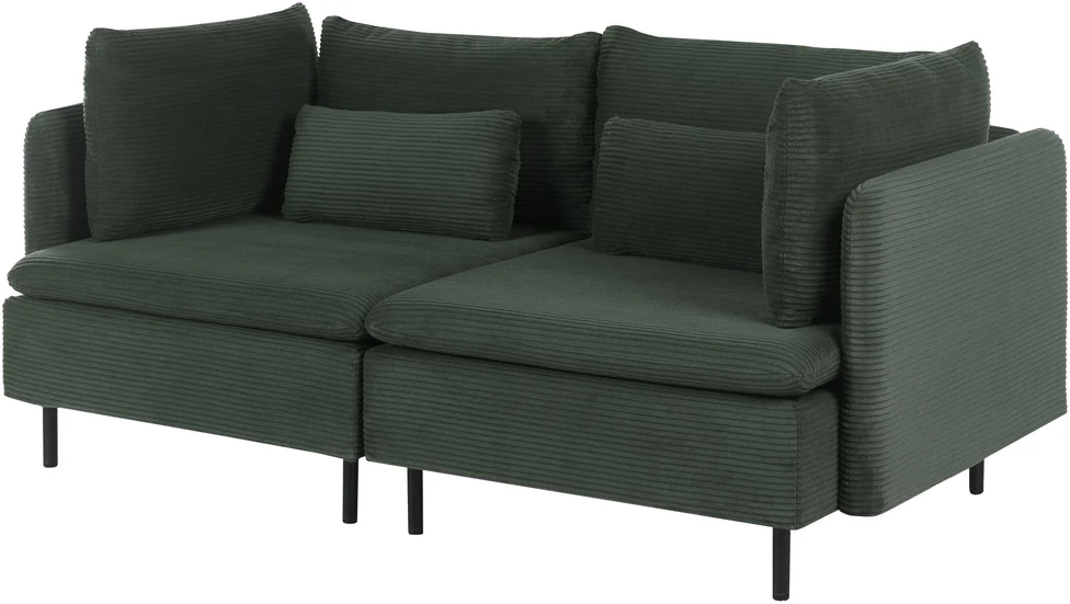 Beliani Dviejų vietų modulinė sofa EGERIS tamsiai žalias velvetas