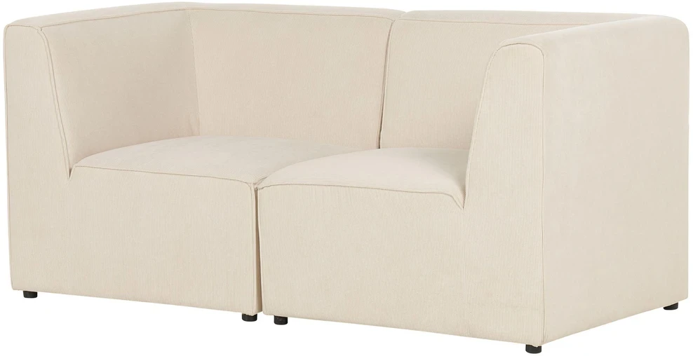 Beliani Dviejų vietų modulinė sofa LEMVIG, šviesiai smėlio spalvos velvetas