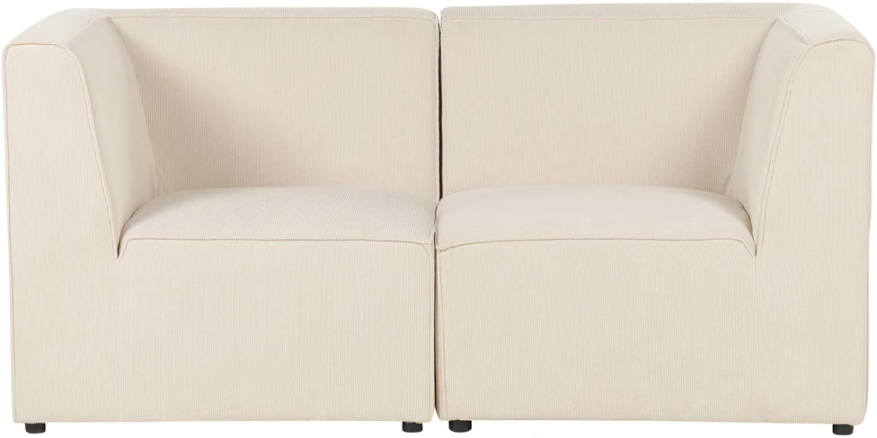 Beliani Dviejų vietų modulinė sofa LEMVIG, šviesiai smėlio spalvos velvetas