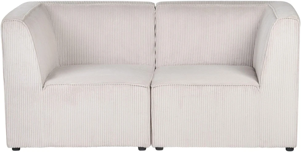Beliani Dviejų vietų modulinė sofa LEMVIG, smėlio spalvos velvetas