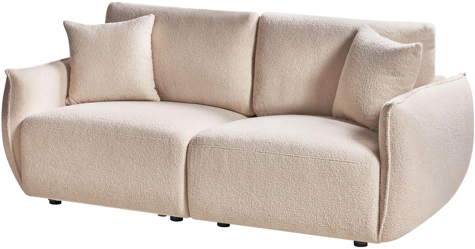 Beliani Dviejų vietų modulinė sofa MESNALI Bouclé, smėlio spalvos