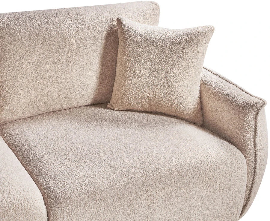 Beliani Dviejų vietų modulinė sofa MESNALI Bouclé, smėlio spalvos