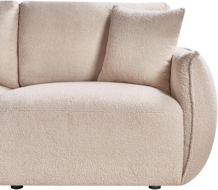 Beliani Dviejų vietų modulinė sofa MESNALI Bouclé, smėlio spalvos
