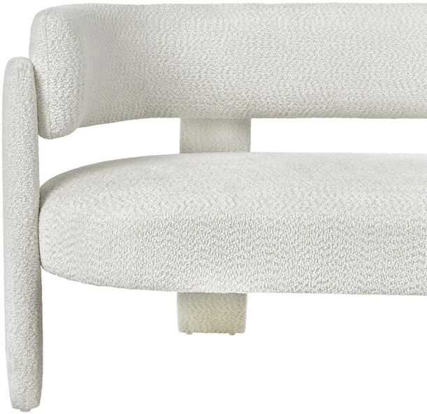 Beliani Dviejų vietų sofa BUREA su šenilio apmušalais, kreminė balta