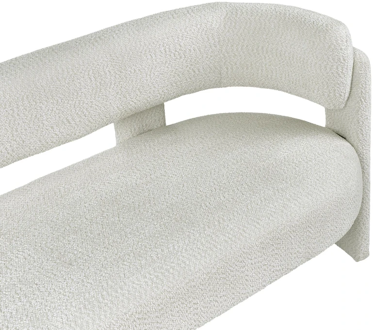 Beliani Dviejų vietų sofa BUREA su šenilio apmušalais, kreminė balta