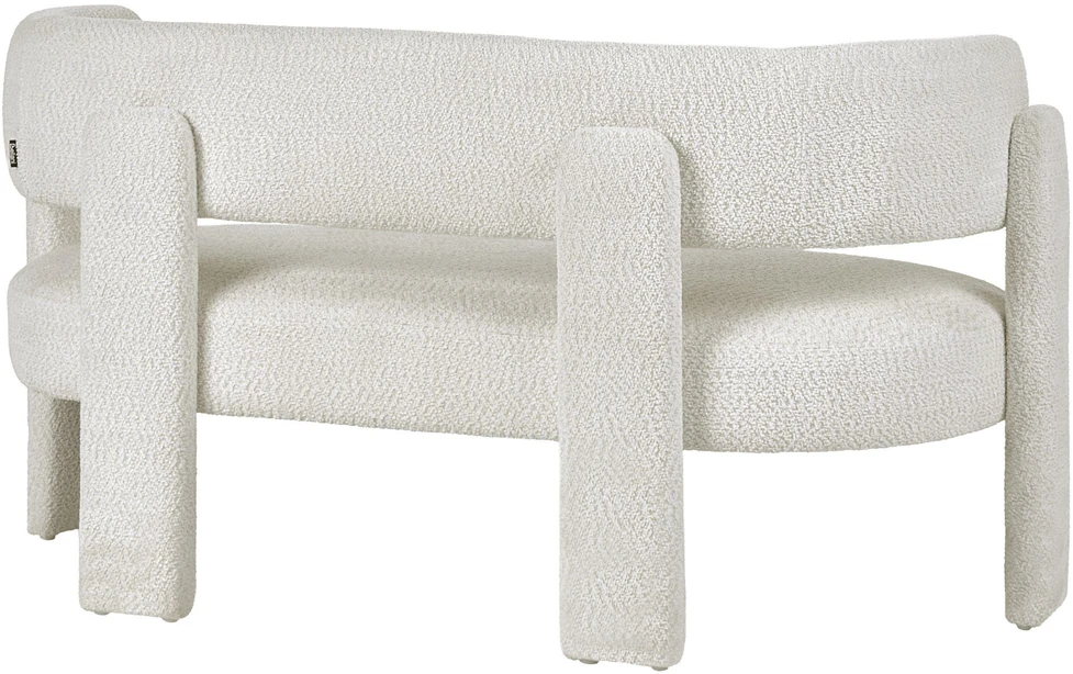 Beliani Dviejų vietų sofa BUREA su šenilio apmušalais, kreminė balta