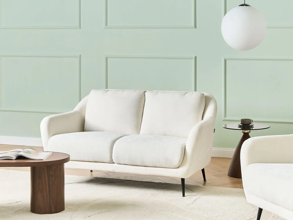 Beliani Dviejų vietų sofa EIBY, balta, šenilinė