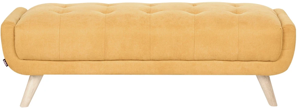 Beliani Dviejų vietų sofa HABO, garstyčių spalvos, su otomane