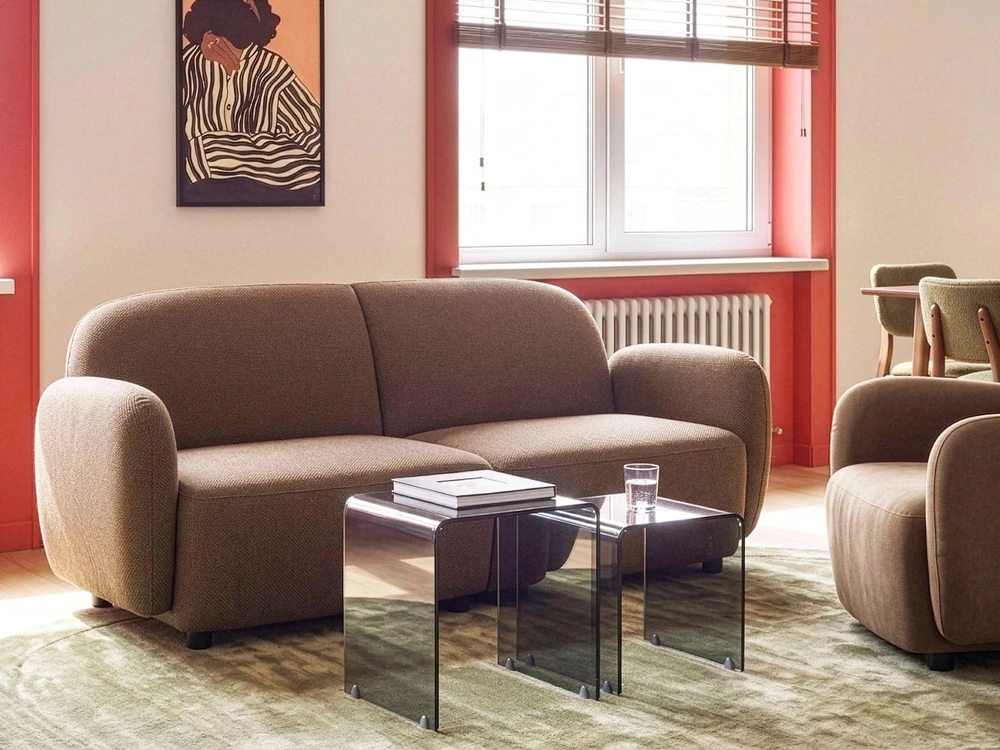 Beliani Dviejų vietų sofa JULE, ruda
