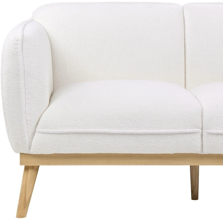 Beliani Dviejų vietų sofa LJUNG, balta boucle