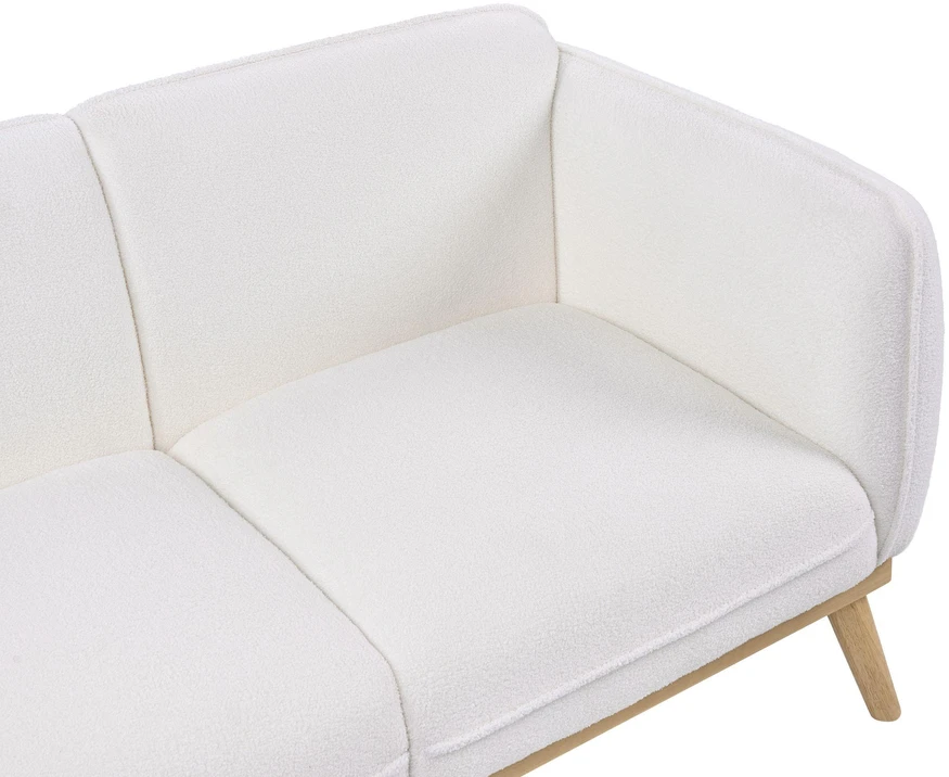 Beliani Dviejų vietų sofa LJUNG, balta boucle