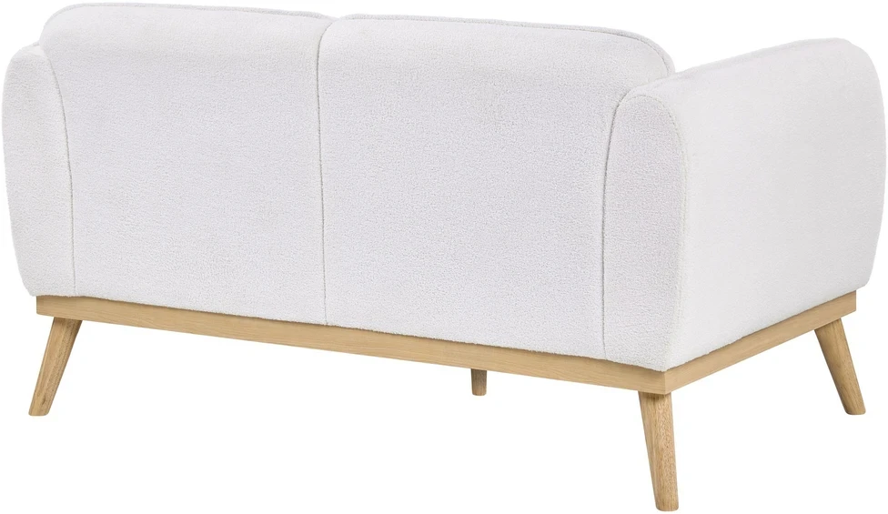 Beliani Dviejų vietų sofa LJUNG, balta boucle
