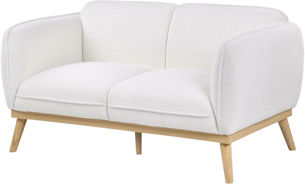 Beliani Dviejų vietų sofa LJUNG, balta boucle