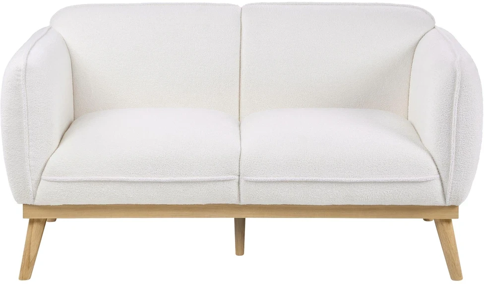 Beliani Dviejų vietų sofa LJUNG, balta boucle