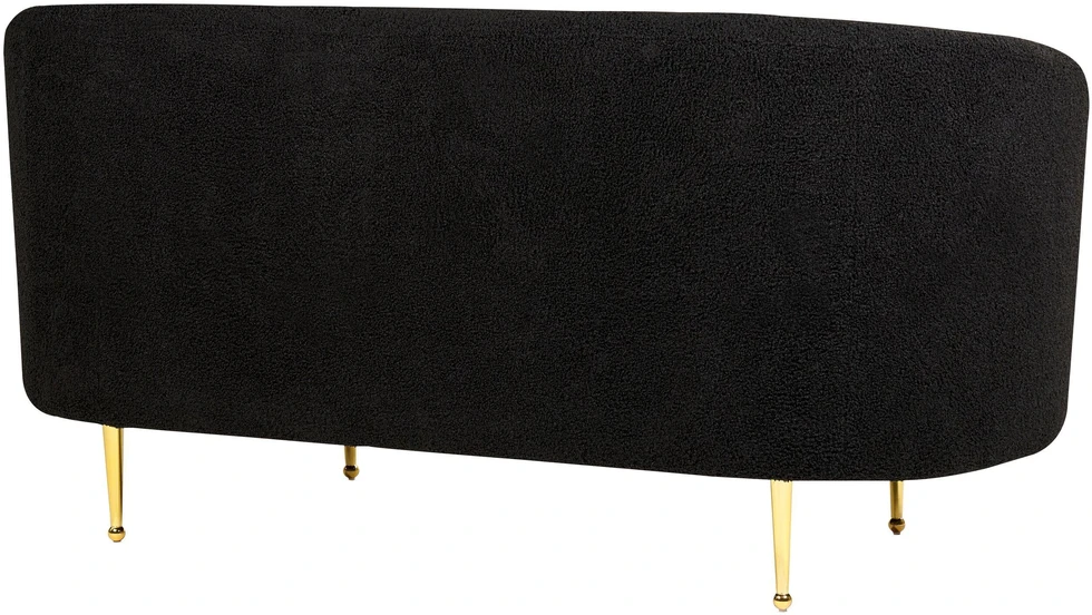 Beliani Dviejų vietų sofa LOEN Boucle juoda