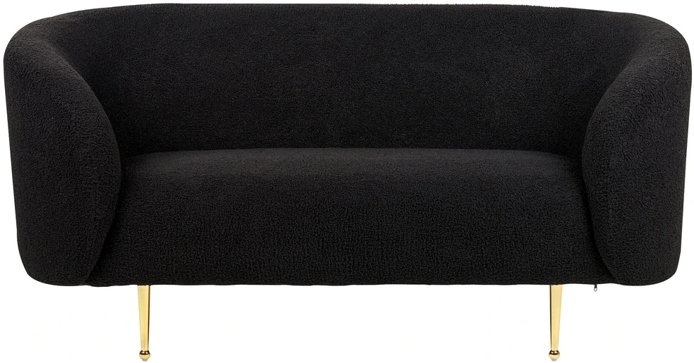 Beliani Dviejų vietų sofa LOEN Boucle juoda