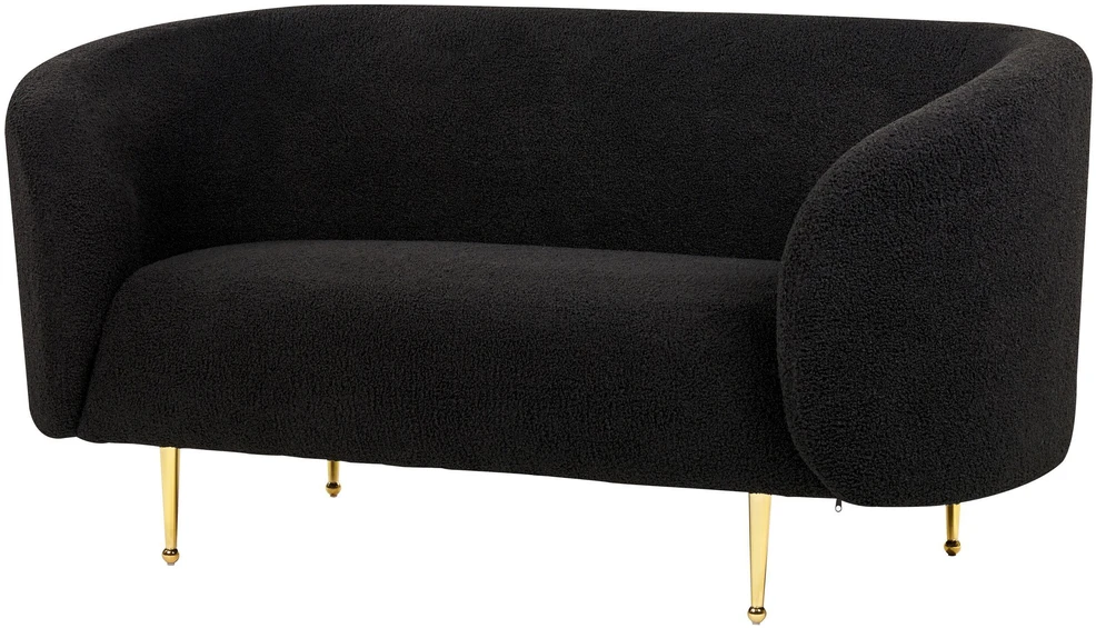 Beliani Dviejų vietų sofa LOEN Boucle juoda